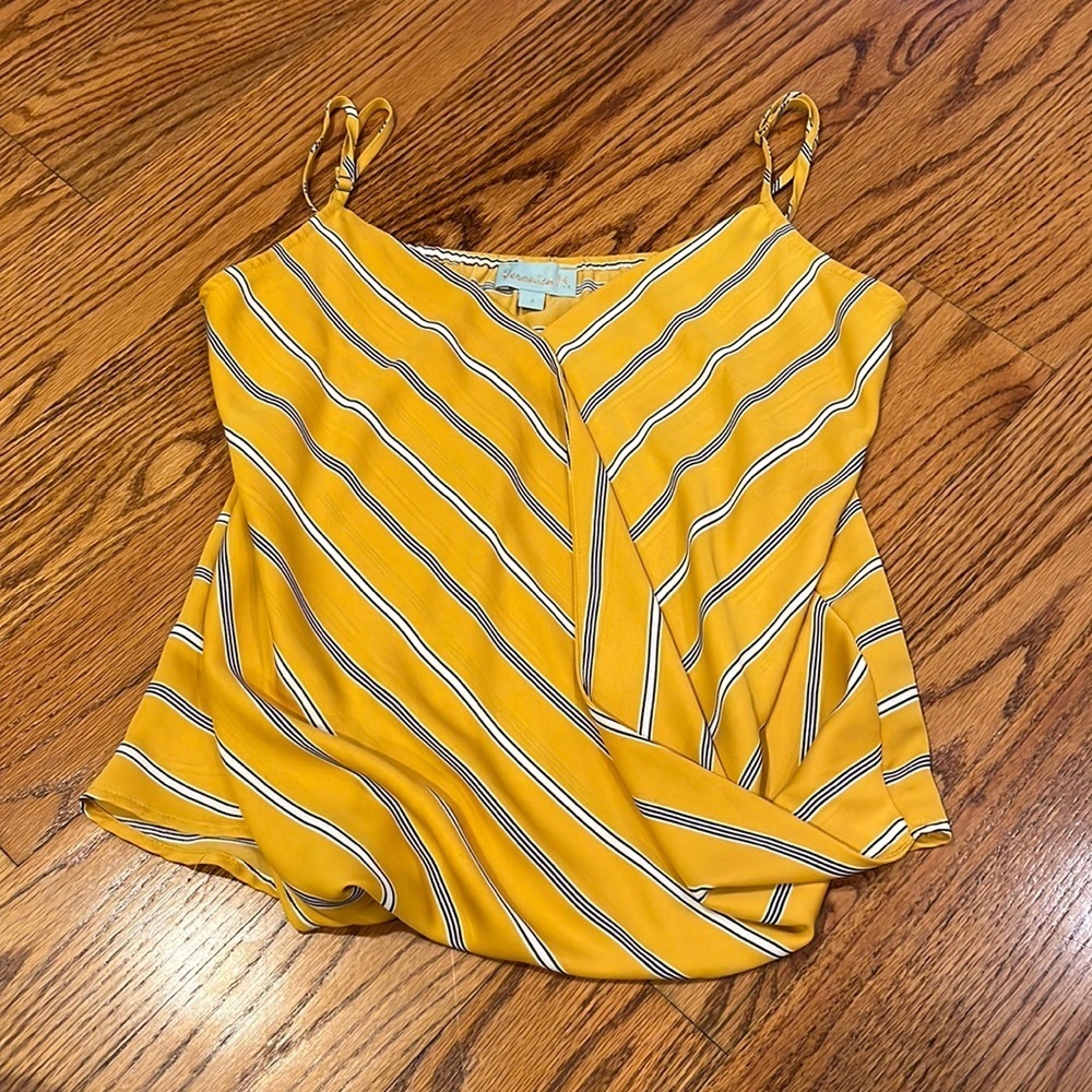 Veronica M Woman’s Mustard Striped Tank Size S